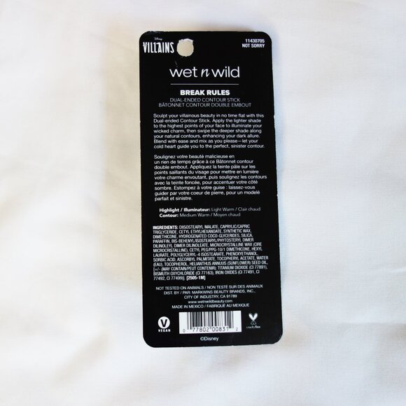 Wet N Wild Disney Villains BREAK RULES DUAL-ENDED CONTOUR STICK | NOT SORRY NEW! - Picture 3 of 5